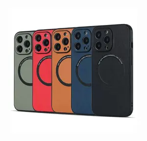 Luxury Magnetic Leather Case for iPhone 12-17 Pro Max, Support Wireless Charging, Shockproof Soft PU Leather Cover, Slim Anti-Fall Protective Case with Strong Magnet