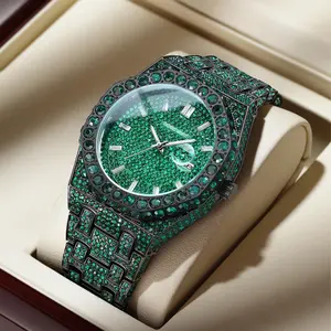 Iced-Out Moissanite Full-Diamond Quartz Watch – Waterproof, Elegant Business & Casual Timepiece, Ideal Valentine’s & Anniversary Gift