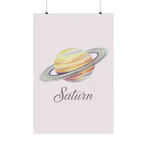 Planet Print, Saturn Poster, Solar System Wall Art, Astronomy Space Art, Rings of Saturn Kid's Art, Geek Decor, Science Teacher Gift
