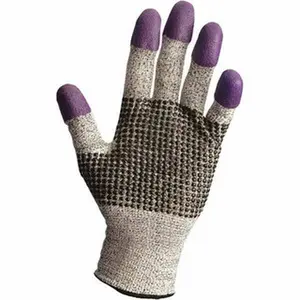 Kleenguard Ambidextrous Cut Resistant Work Gloves, Size 2XL (11), ANSI Cut Level 3, Nitrile-Coated HMPE, 10.2in Long, Palm & Fingertips Coated, Knit Wrist, Gray/Black/Purple (43332)