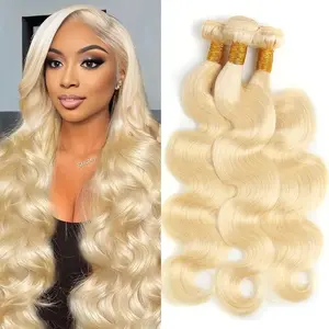 Rovess 613 Blonde Body Wave Bundles 100% Unprocessed Brazilian Virgin Human Hair 12A Luxury Hair Extensions 613 Body Wave Human Hair  Bundles