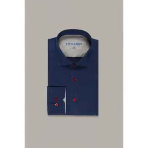 Leader Non-Iron Windowpane // Navy Red Contrast