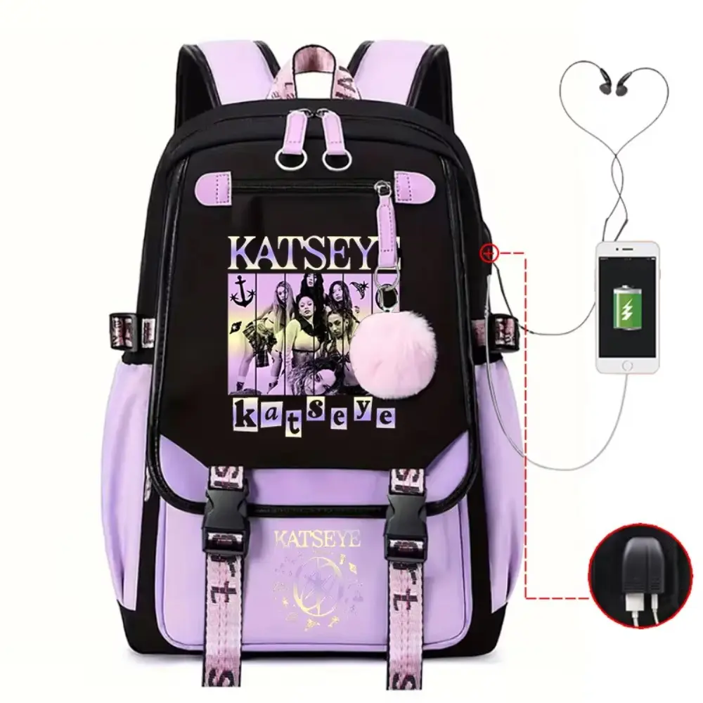 Multi-Color Kat-seye Backpack Lightweight School Bag Fashion Laptop Bag Daily Shoulder Bag