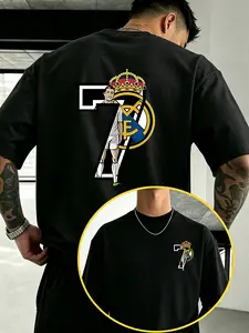 Men'S Casual Sports Short Sleeve T-Shirts Crown Number 7 Football Player Print Comfortable Breathable Quick-Dry Tees Suitable for Jogging Daily Wear Running Workout Party Beach Activities 8 Colors Available for All Seasons Outdoor