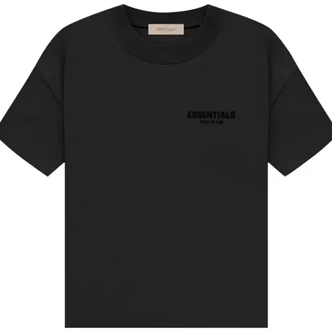 Fear of God Essentials Stretch Limo Short-Sleeve T-Shirt, Black, Oversized Fit, Fashion Streetwear Casual Men's Top