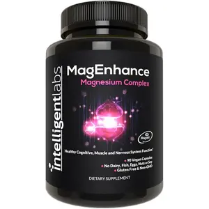 Magtein Magnesium Complex Supplement L-Threonate with Magnesium Glycinate and Taurate High Absorption For Brain Health Focus Cognitive Function Deep Sleep Quality Calm Mind Muscle Support Relaxation 90 Capsules