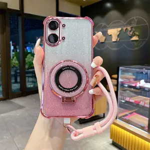 For POCO POCO X8 X7 X6 Pro  POCO X8 Pro Max (Turbo5 Max), Shiny Shockproof Phone Case with Stand, Wrist Strap & Lens Guard