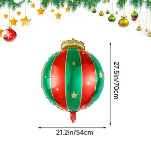 5 Christmas Balls Aluminum Film Balloon Background Christmas Tree Outdoor Decoration Hanging Balloons, Party Supplies Decoration