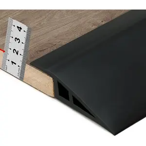 Carpet & Floor Edging Trim Strip, Self Adhesive PVC Floor Transition Strip, Threshold Transitions Suitable for Threshold Height Less Than 15mm, 6.56FT Black
