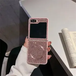 Luxury Magnetic Rhinestone Diamond Phone Case For Samsung Galaxy Z Flip 7 6 5 4 3 5G Magsafe The Shiny Diamond Shockproof Cover