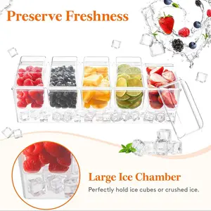 Storage Boxes, Chilled Condiment Racks, Trays with Individual Lids and Removable Plates, Fruit and Candy Boxes, Condiment Trays for Bar Accessories, Fruits, Salads, Burritos, Party Decorations, Kitchen Appliance.