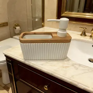 Liquid Dispenser Ceramic Hand Sanitizer Bottle, Bathroom Shower Gel Foaming Pump Bottle, Kitchen Dishwashing Liquid Dispenser