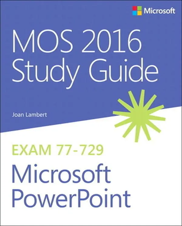 Used Good MOS 2016 Study Guide for Microsoft PowerPoint - Tutorial Book by Joan Lambert, Soft Cover, 176 Pages, Sample Solutions (English), Practice Files