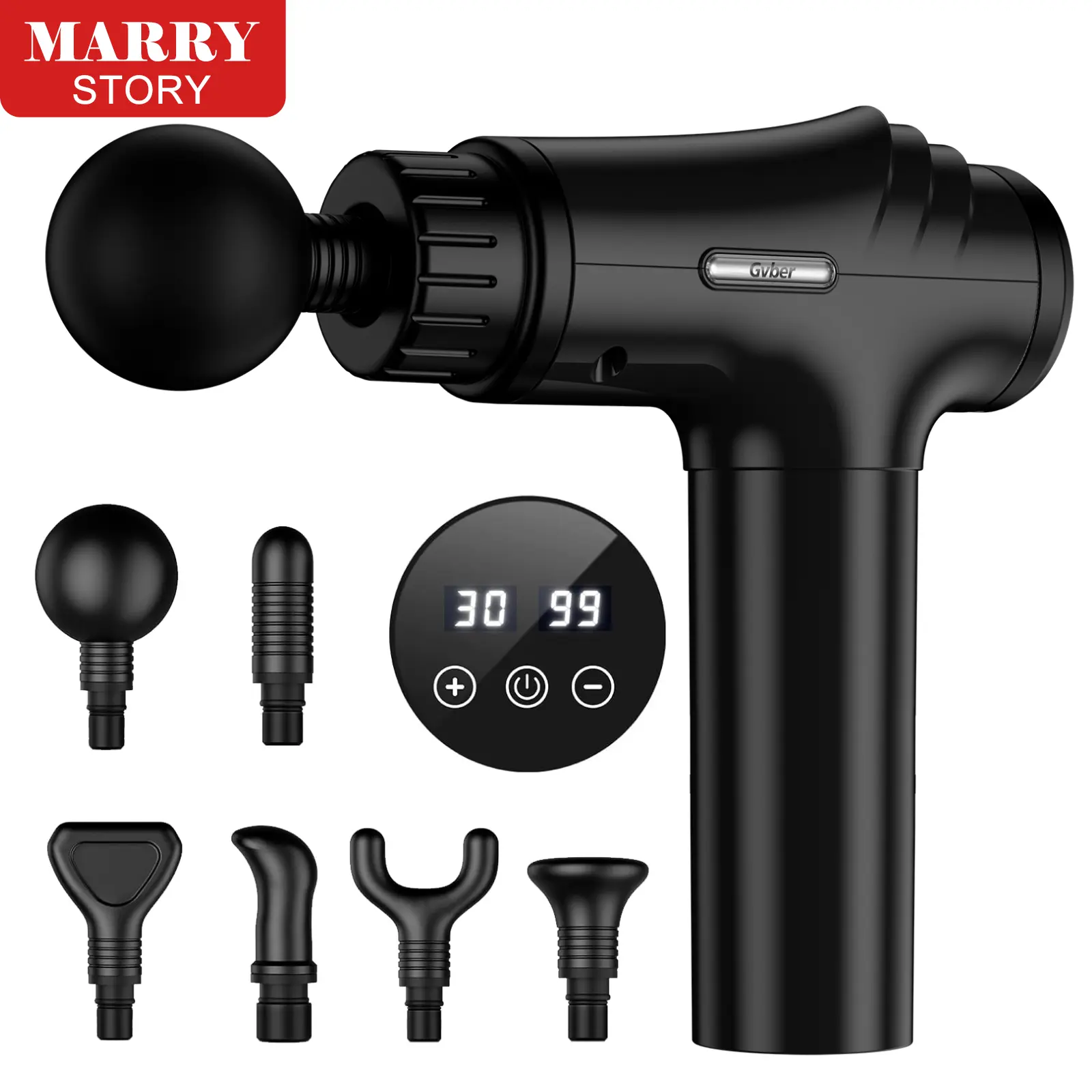 Deep Tissue Massage Gun, High Intensity Percussion Massage Device for Pain Relief with 6 massage head & 30 Speed , Handheld Electric Massager Summer Sale