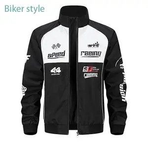 Cool Racing Style Spliced Motorcycle Jacket