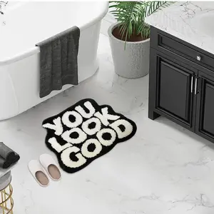 You Look Good letter pattern, bathroom, kitchen home decor floor mat, non slip Bathroom Rug