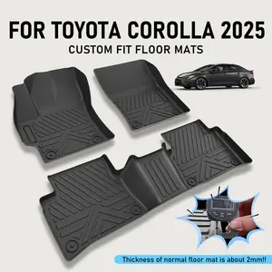 Car Floor Mats for Toyota Corolla Sedan 2020-2025 Accessories, TPE All Weather Protection Floor Mats, Fit 1st&2nd Row Car Floor Liners Set, Heavy Duty Accessories, Black tpe car floor mat