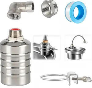304 Stainless Steel Automatic Float Valve - Fully Automatic Water Level Control, 1/2'' to 3/4'' for Tanks, Pools, Livestock Troughs