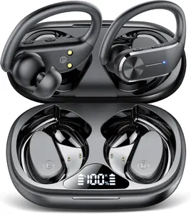 Wireless Earbuds, Bluetooth 5.3 Headphones Sport, Ear buds Wireless Earbuds Bluetooth, 50H Playtime Dual LED Display, Deep Bass Stereo Noise Cancelling Headphones, IP7 Waterproof Earphones, Black