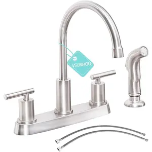 Kitchen faucet with sprayer brushed nickel kitchen sink faucet 3 or 4 hole rv faucet for kitchen sink stainless steel touch kitchen faucet with side sprayer tdlkf024l