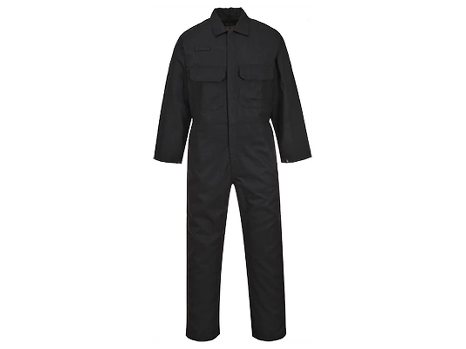 Portwest Men's Bizweld UBIZ1 Cotton Coverall Uniform, Full-Length Flame Resistant Menswear with Radiant Heat Protection - Black, 2XL Regular, Uniforms, Workwear, Concealed, Heatproof, Convective, Contact Heat, Long Sleeve, Snug Adjustable Cuff, Workwear O