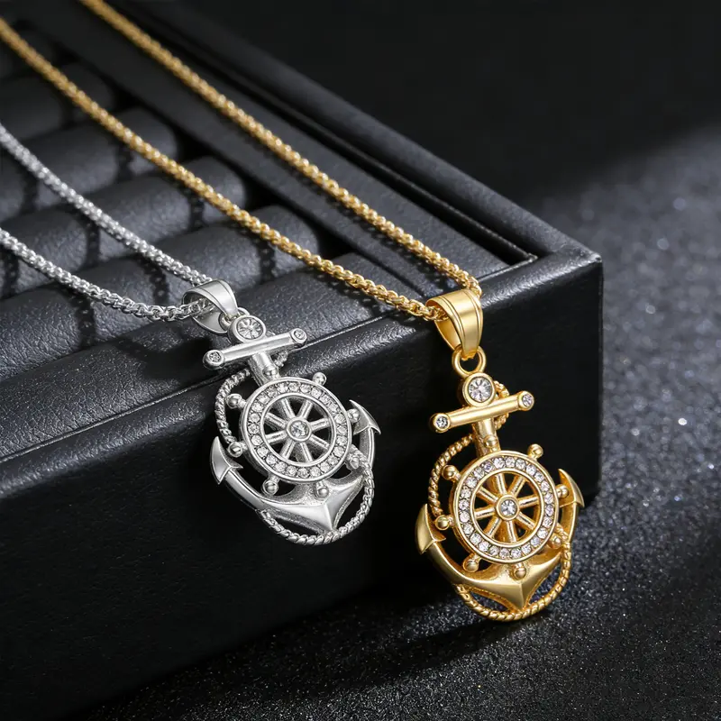 anchor chain necklace x - TikTok Shop