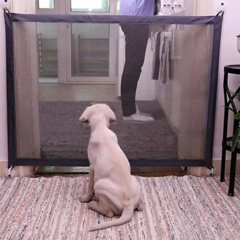 Pet Barrier Fences Durable Puppy Playpen Portable Folding Breathable Mesh Safety Gate Separation Guard Isolated Fence Dog Accessories
