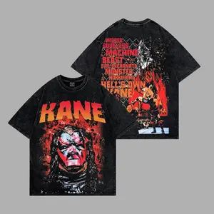 The Big Red Machine Kane Premium Acid Washed 100% Cotton T-Shirt, WWE Legend Graphic Tee, Brothers of Destruction Wrestling Shirt, Vintage Attitude Era Fan Merch, Classic 2000s Wrestling Legend Apparel