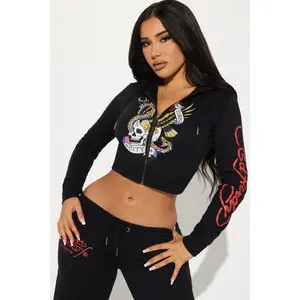 Ed Hardy NYC Zip Front Hoodie - Black 3