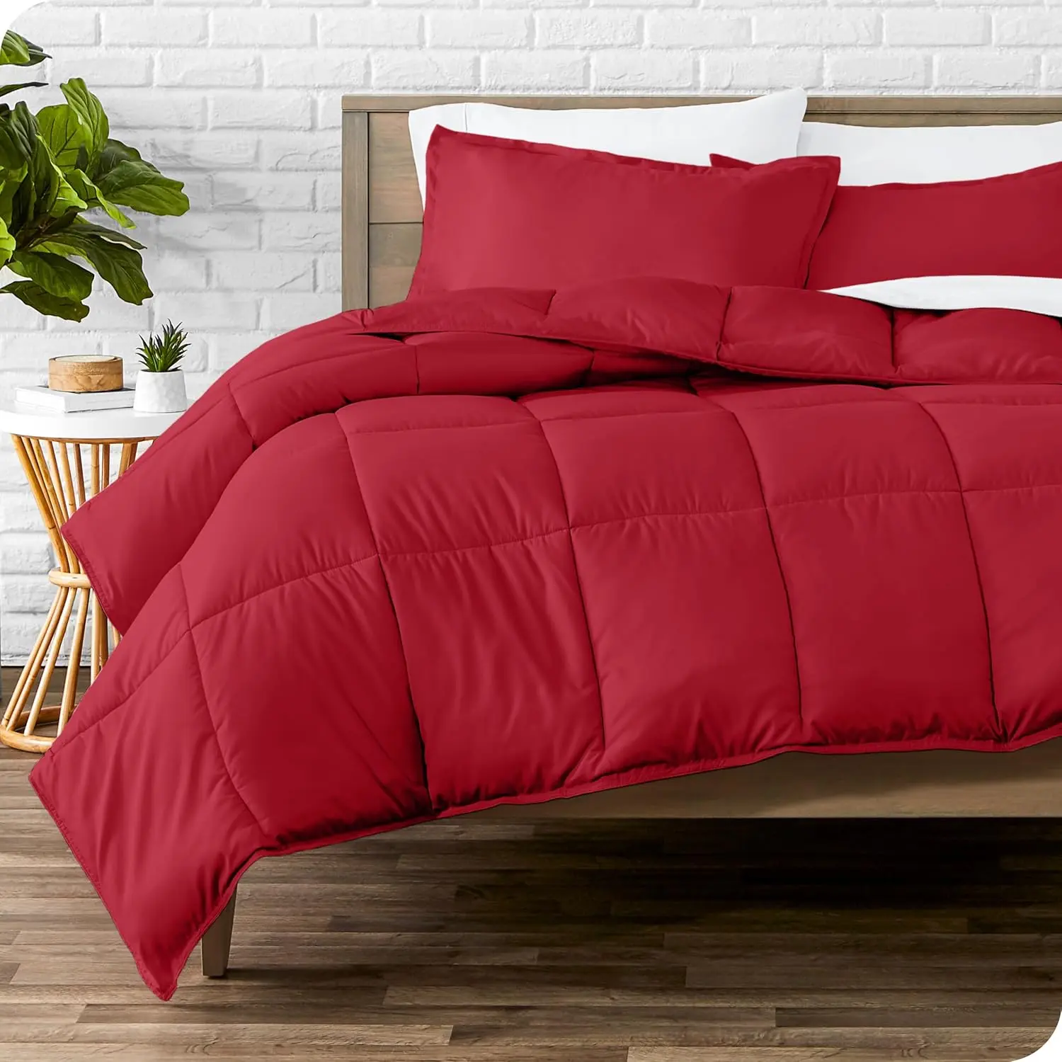Comforter - King/California King Size - Ultra-- Goose Down Alternative - Premium 1800 Series - Warmth (King/Cal King, Red)