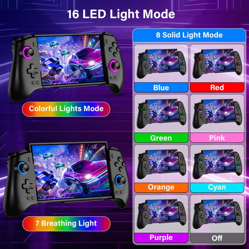 Wireless Pro Controller for Switch Switch 2 OLED with RGB Lights, Programmable Macros, Dual Vibration, Turbo Wake Up, Gaming Controller Gift for Gamers