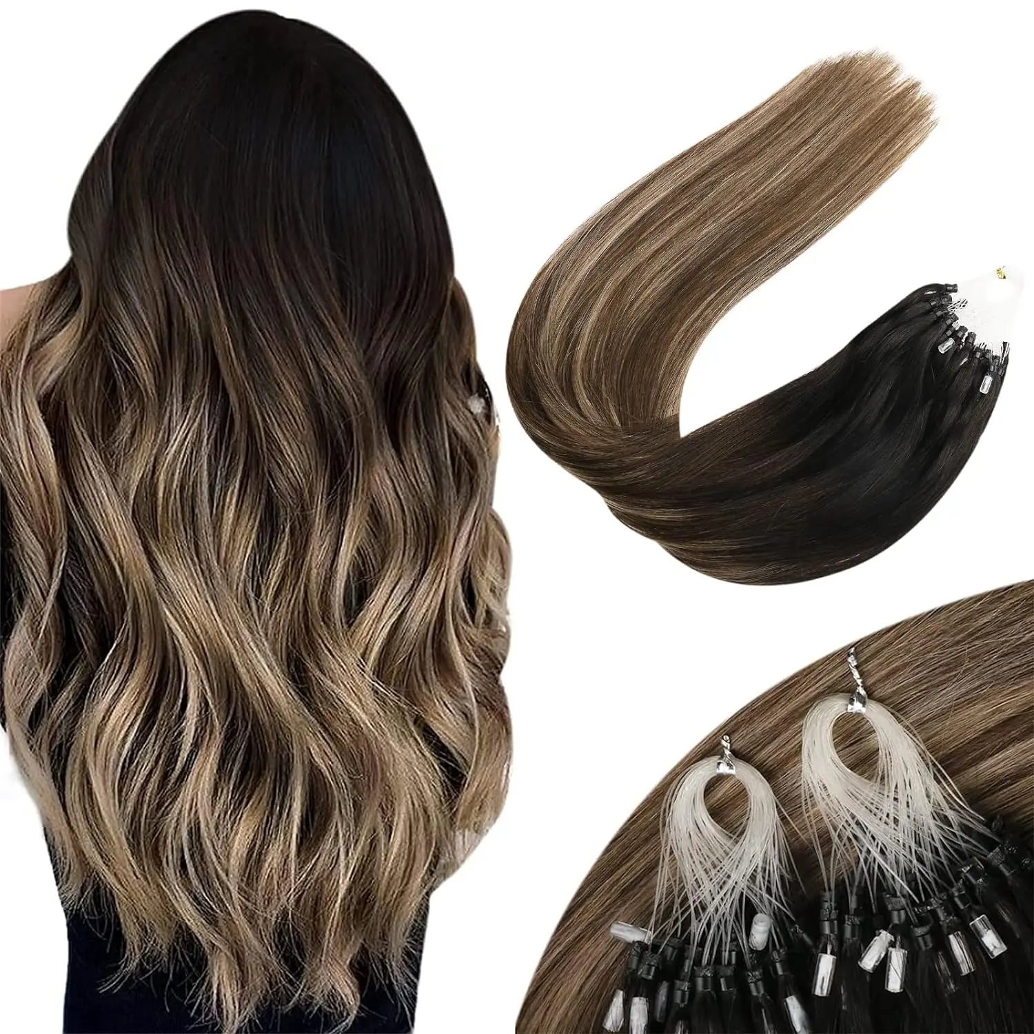 #1B/4/18 Black to Dark Brown Medium Ash Blonde