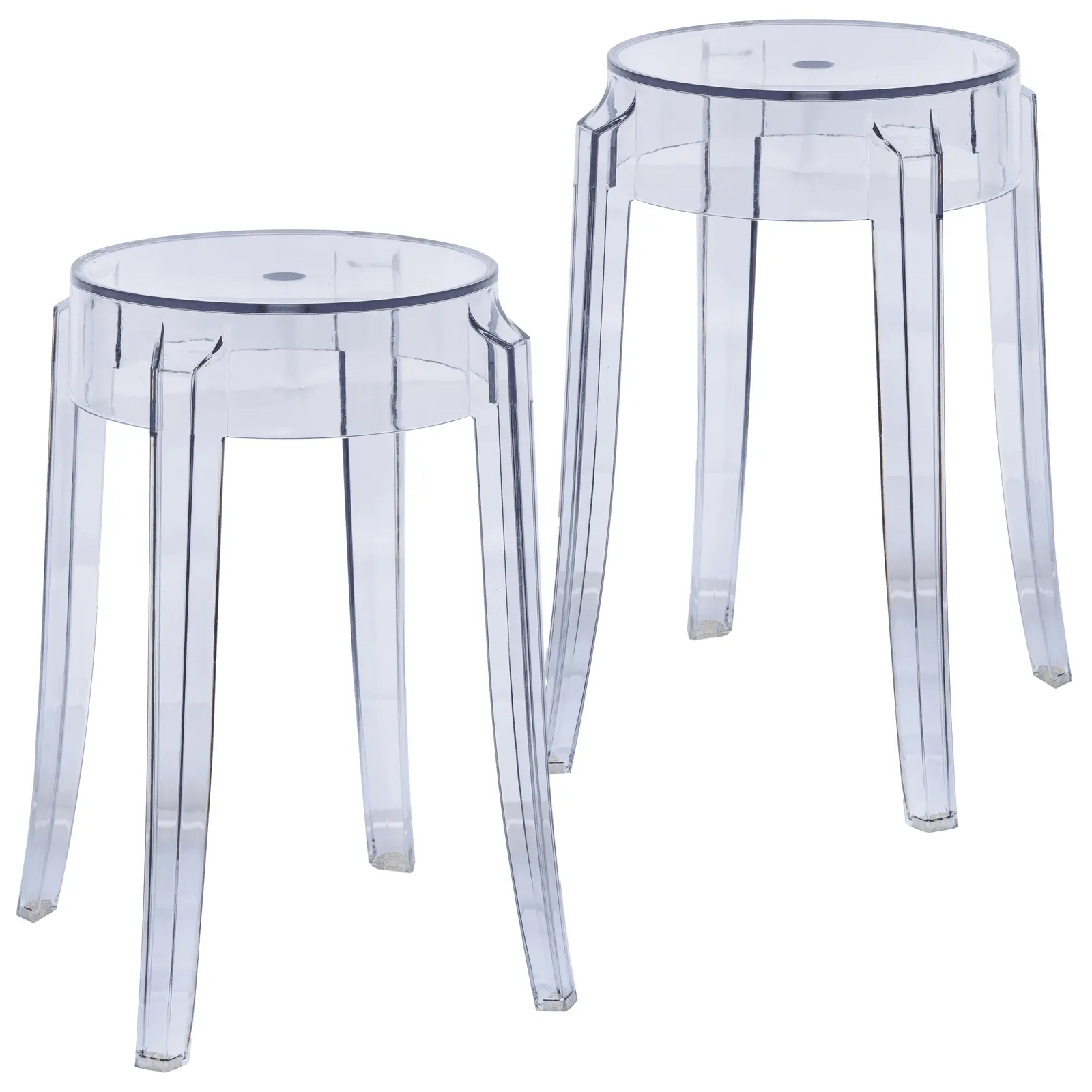 Averill Modern Plastic Dining Stool with Sturdy Seat and Legs Set of 2