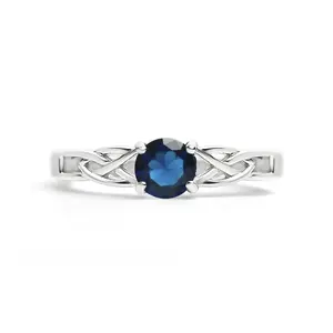 Stainless Steel Birthstone Rings, Cubic Zirconia September Birthstone Ring (7)