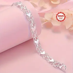 925 Sterling Silver Bracelet - Hypoallergenic, Durable & Perfect For Couples, Everyday Accessory|Boho Style|Hypoallergenic Bracelet