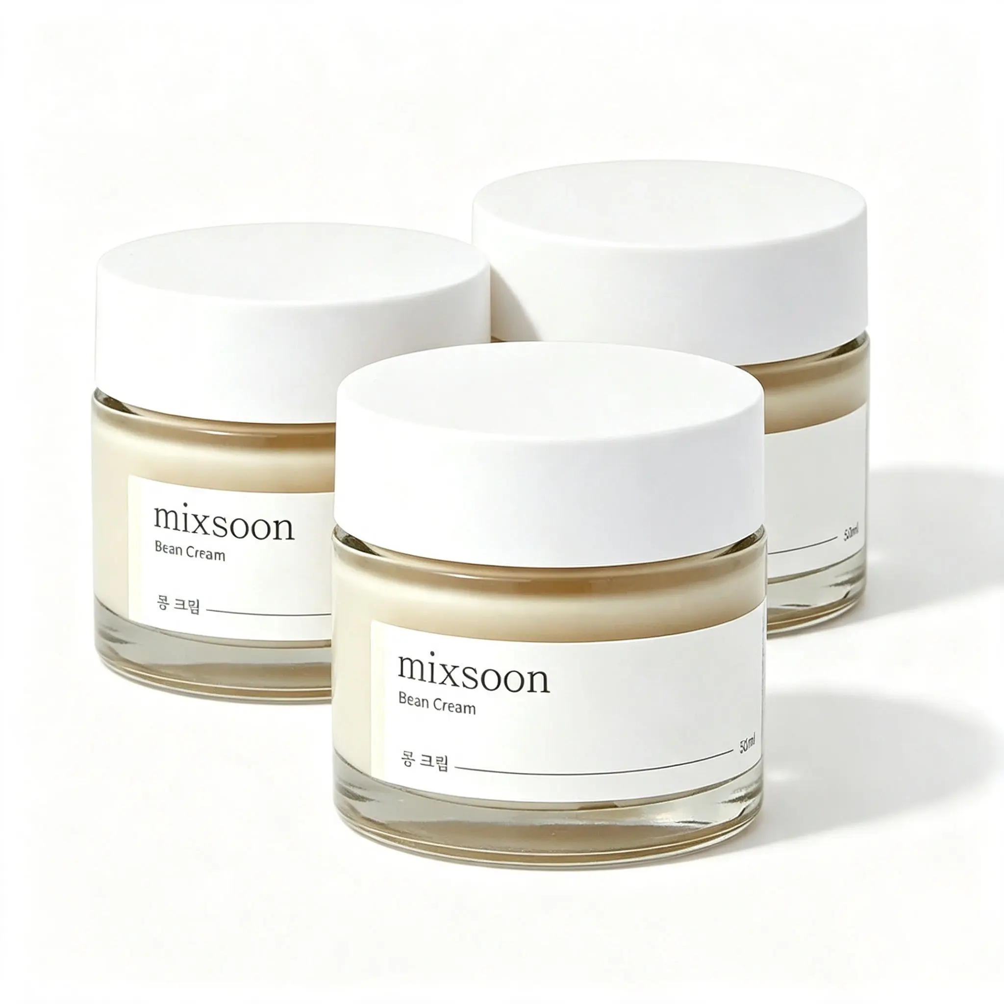 3PCS [MIXSOON] Bean Facial Cream 50ml | Korean Hydrating Face Moisturizer | Lightweight Non-Sticky Formula | Smooth & Glowy Skin Care | Glass Skin K-Beauty Essential
