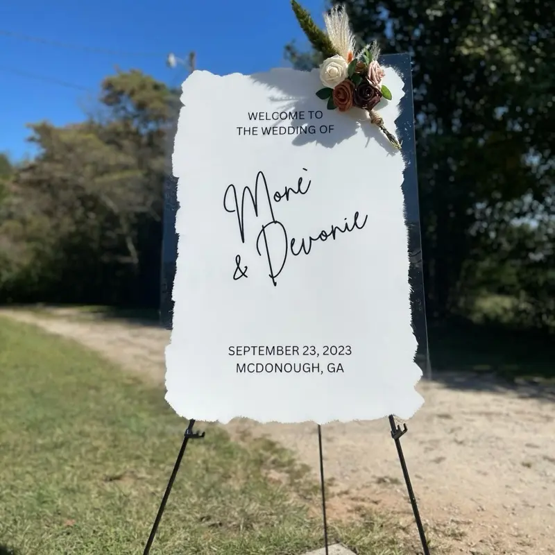 Custom Acrylic Welcome Signs 24"x36" High-Quality Adhesive Vinyl Personalized for Weddings Birthdays Special Occasions