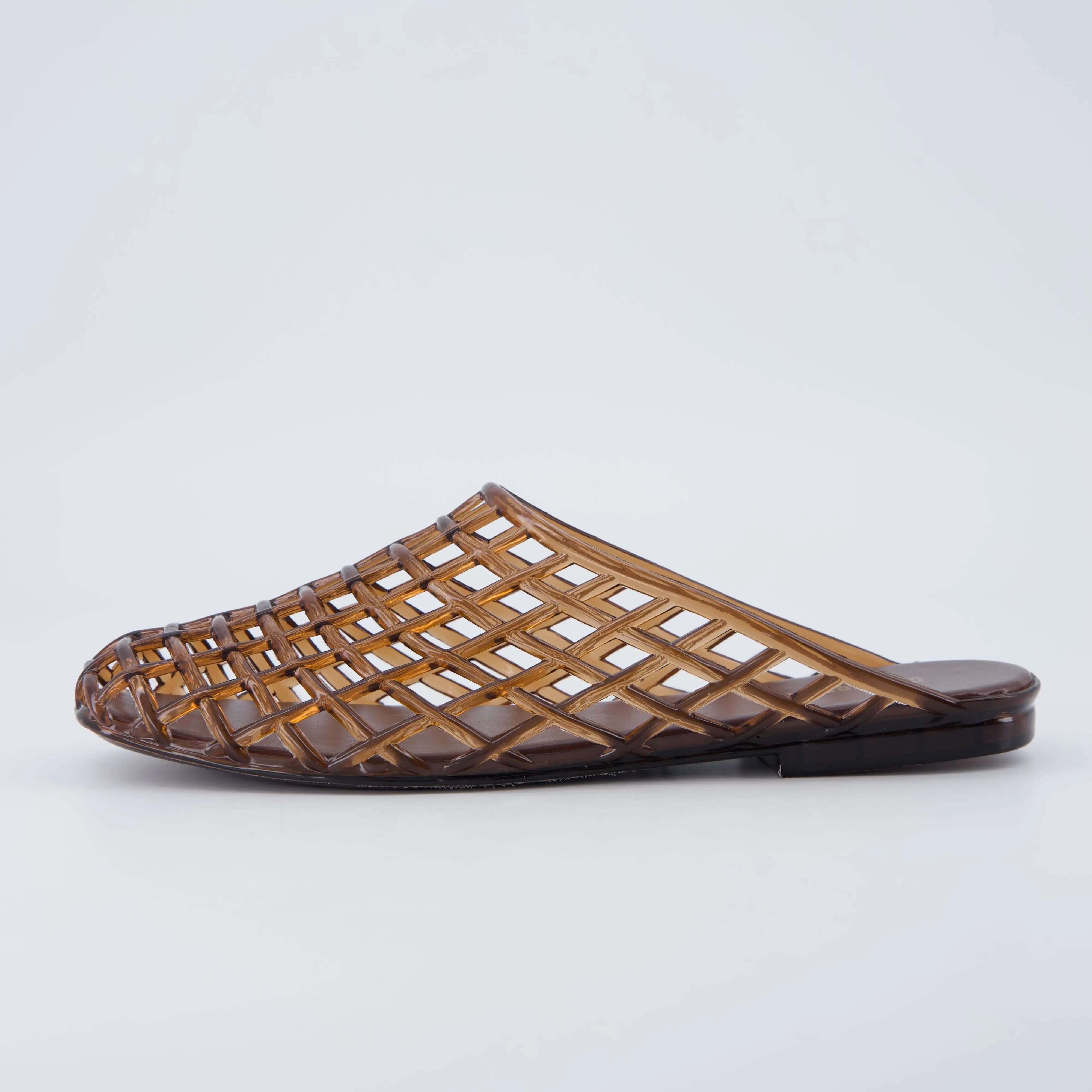 Cushionaire Lab Jelly Flats for Women | Closed Toe Slip On Lightweight Womens Mules with Woven Design and Cushioned Comfort