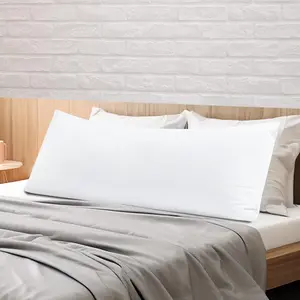 100% Egyptian Cotton Body Pillow Cover Long Pillow Case 600 Thread Count Zippered Bed Pillow Protector Sateen Weave Cooling Full Body Pillowcase for Adults 20x54 Inches 1PC White