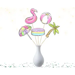 Fun in the Sun Pool Party Centerpieces - Set of 5 Vibrant Summer Decorations for Splashing Good Times