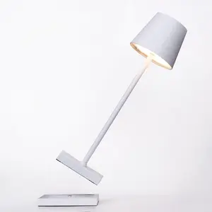 La Luz 13 inch Cordless Table Lamps 5200 mAh Battery Operated, USB-C Port Rechargeable Lamp 3.5W Touch Light LED, 3-Way Dimmable Aluminum Cordless Lamp for Bedroom/Patio/Reading/Desk