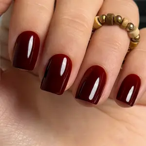 CurvLife Solid Color & Short Squoval Press-On Nails Collection – 30PCS, Glossy Minimal Styles, Reusable Daily Wear Nails