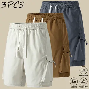 Men's Cargo Quick Dry Shorts Cooling Breathable Elastic Drawstring Waist Multi-Pocket Casual Outdoor Shorts