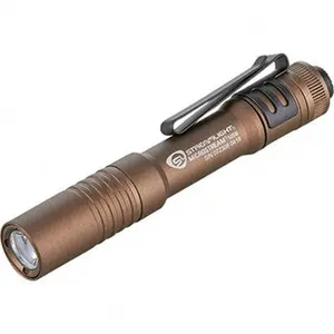 Streamlight Compact Aluminum Body Mini Flashlight - 250 Lumens White LED Bulb, Coyote Tan Finish, 210 Min Long Runtime, 1 Included Lithium-Ion Battery, Model 66609