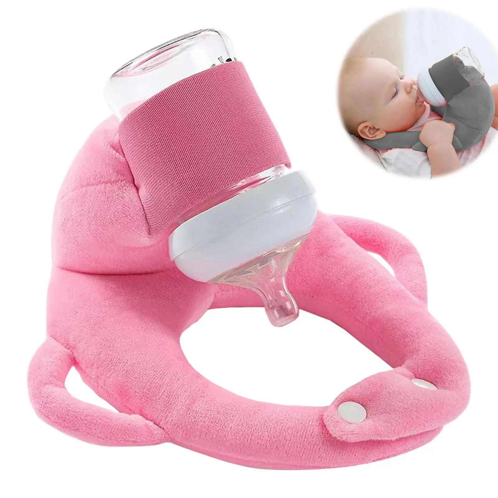 Newborn Baby Breastfeeding Pillow, Hands-Free Bottle Holder & Self-Feeding Support Cushion, Perfect for Convenient Nursing & Bottle Feeding