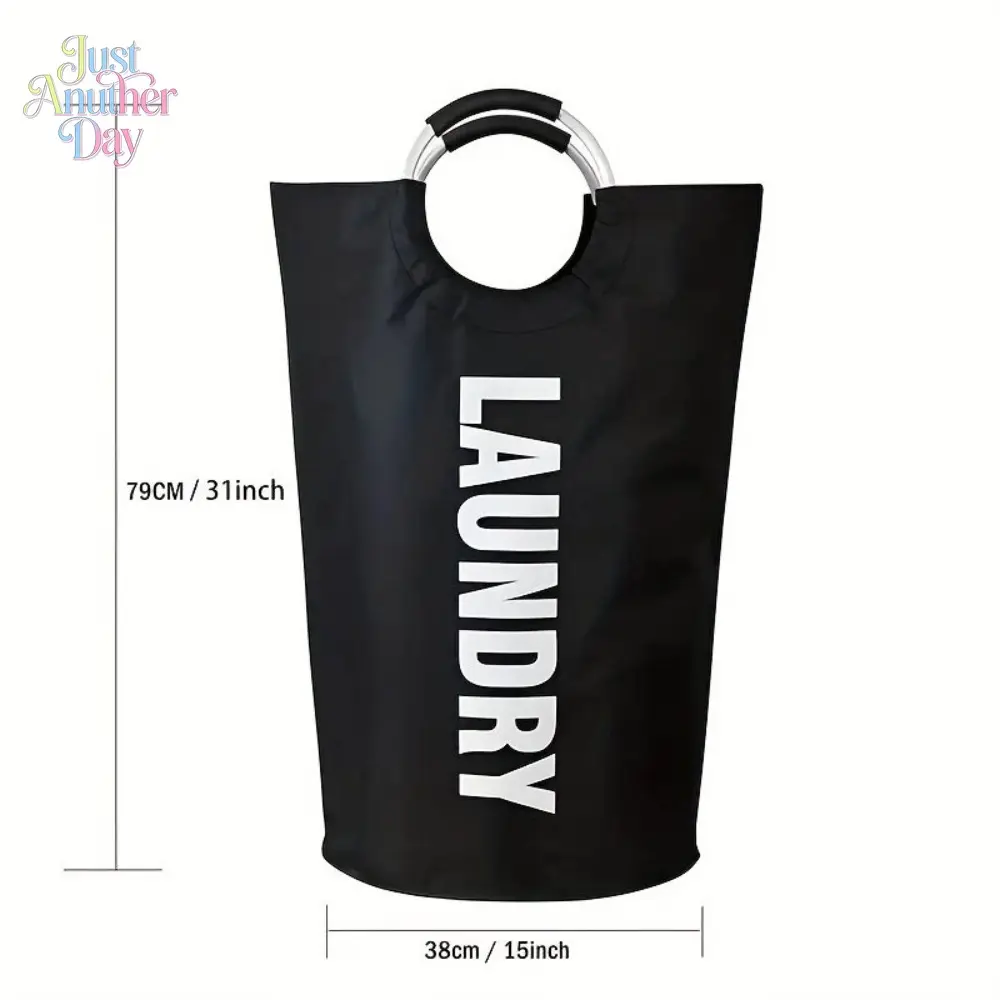 Large Foldable Oxford Fabric Laundry Basket, Waterproof Dirty Clothes Hamper with Aluminum Handles, 79cm Tall Collapsible Laundry Bag for Bathroom, Bedroom, Toys & Clothing Storage