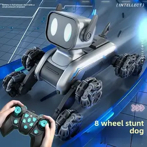 Gesture-sensing remote-controlled transforming robot dog car  Eight-wheel, four-wheel drive off-road climbing drifting stunt car, intelligent sensing boy's toy, Children's Day birthday gift, transformable mecha pet