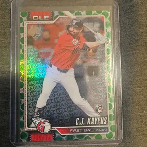 Topps C.J. Kayfus  RC series 1 spring training green Holographic Baseball Trading Card 80/99