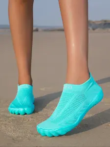 Women's Sporty Wide Head Design Shoes, Elastic Knit Upper, Eva Sole, Breathable & Lightweight, Perfect for Swimming, Camping, Yoga, Breathable Water Shoes