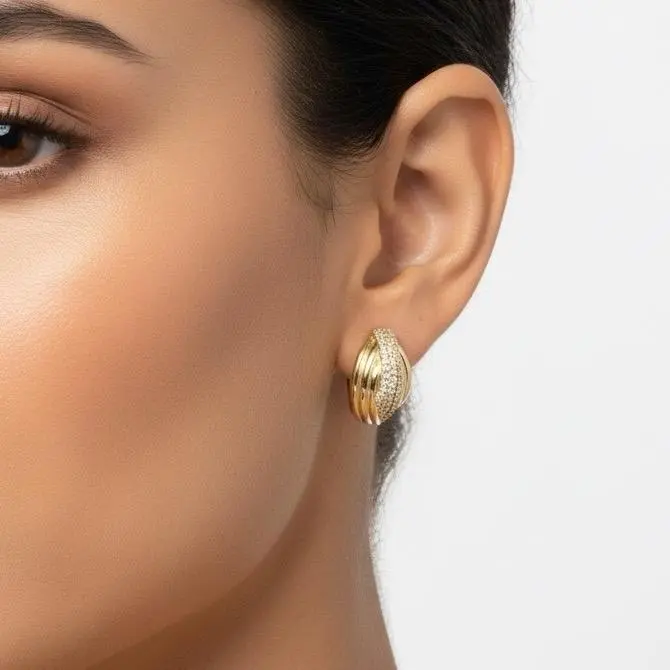 Yoan Jewelry Gold Plated Dainty Non-Natural Crystal Earrings - Elegant Casual Minimalist Gold Plated Jewelry, Fashionable Accessories, Fashionable Jewelry Accessories